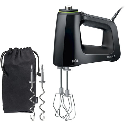 Braun MultiMix 5 350W Hand Mixer Black with Whisks and Dough Hooks Set
