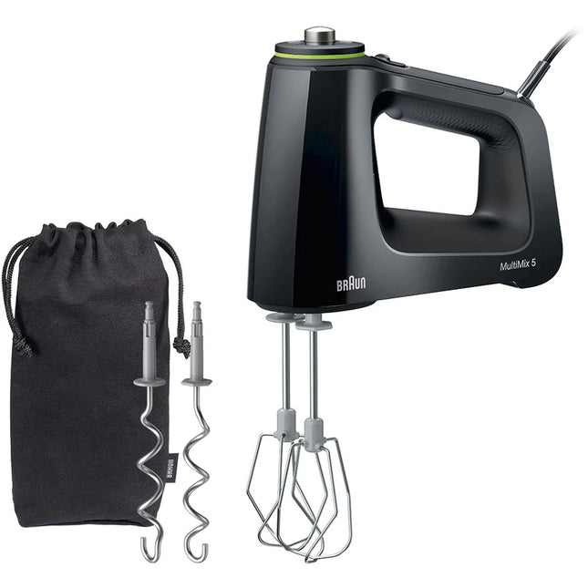 Braun MultiMix 5 350W Hand Mixer Black with Whisks and Dough Hooks Set