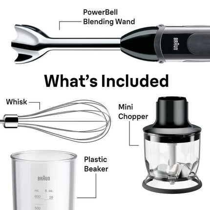 MultiQuick 5 Vario Hand Blender 21 Speeds Whisk & 1.5 Cup Chopper