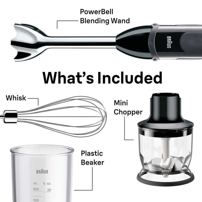 MultiQuick 5 Vario Hand Blender 21 Speeds Whisk & 1.5 Cup Chopper
