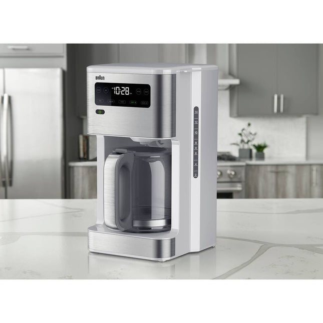 PureFlavor 14-Cup Coffee Maker White Programmable Drip Coffee Machine
