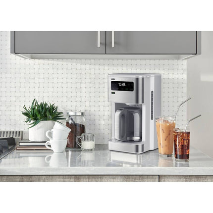 PureFlavor 14-Cup Coffee Maker White Programmable Drip Coffee Machine