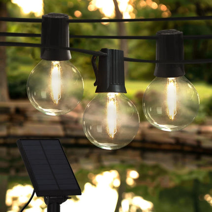 Ambience Pro 12-Light 27 ft Outdoor Solar LED G45 Globe String Lights 2700K