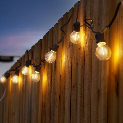 Ambience Pro 12-Light 27 ft Outdoor Solar LED G45 Globe String Lights 2700K