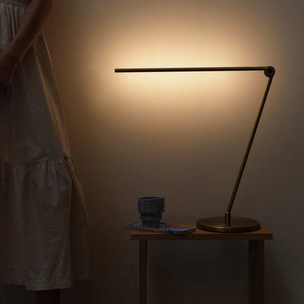 Libra Antique Brass 39-Inch Dimmable LED Desk Lamp with USB Charging