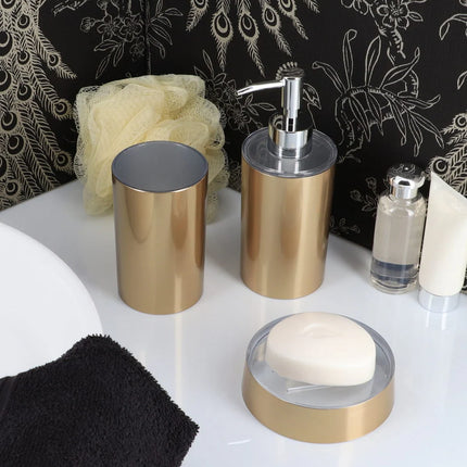 Brushed Gold Bathroom Accessory Set Elegant Modern Bath Decor Kit