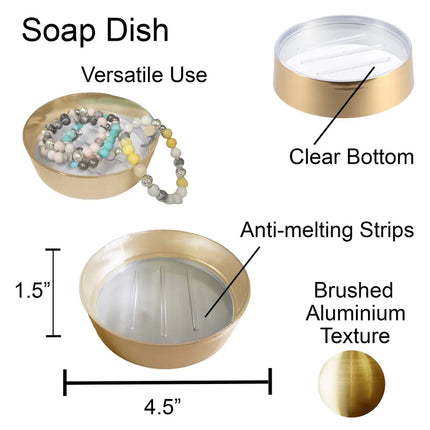 Brushed Gold Bathroom Accessory Set Elegant Modern Bath Decor Kit