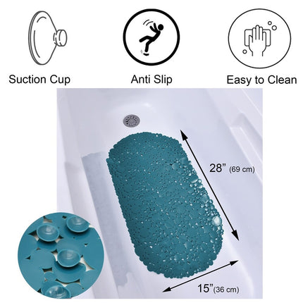 Bubbles Non-Slip Oval Bathtub Mat 28x15 Inch Anti-Skid Bathroom Mat