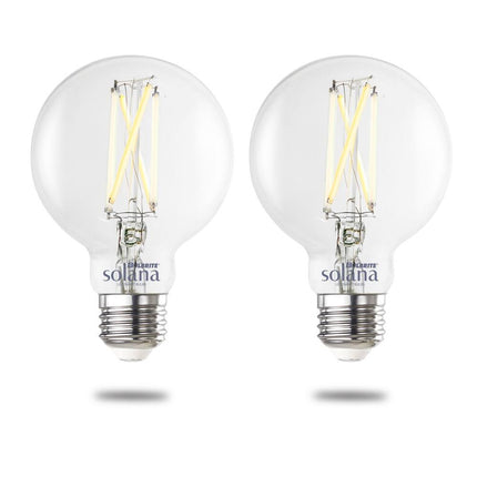 Smart WiFi Connected G25 Clear LED Bulbs by Solana, 2200K–6500K Adjustable