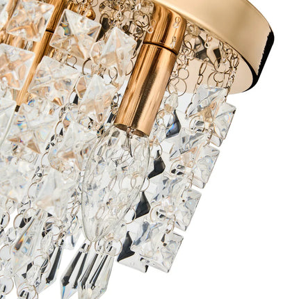 3-Light Mini Crystal Chandelier – Raindrop Crystals Elegant Design