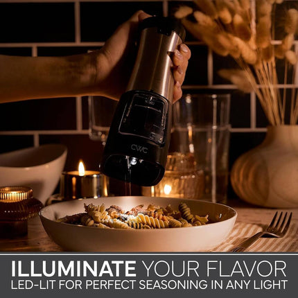 Electric 2-in-1 Salt and Pepper Shaker Grinder – Rechargeable Spice Set