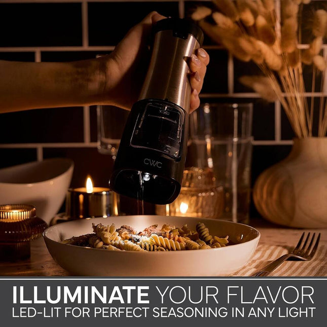 Electric 2-in-1 Salt and Pepper Shaker Grinder – Rechargeable Spice Set