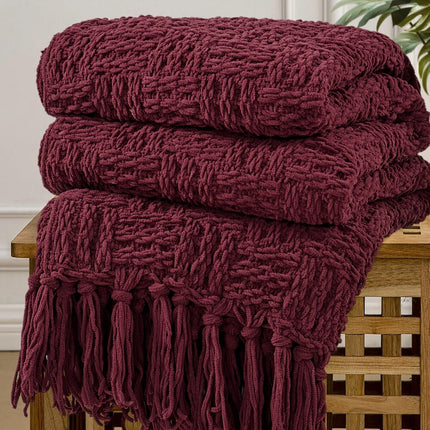 Cable Knitted Couch Cover Throw Blanket Soft Cozy Sofa Protector Cover