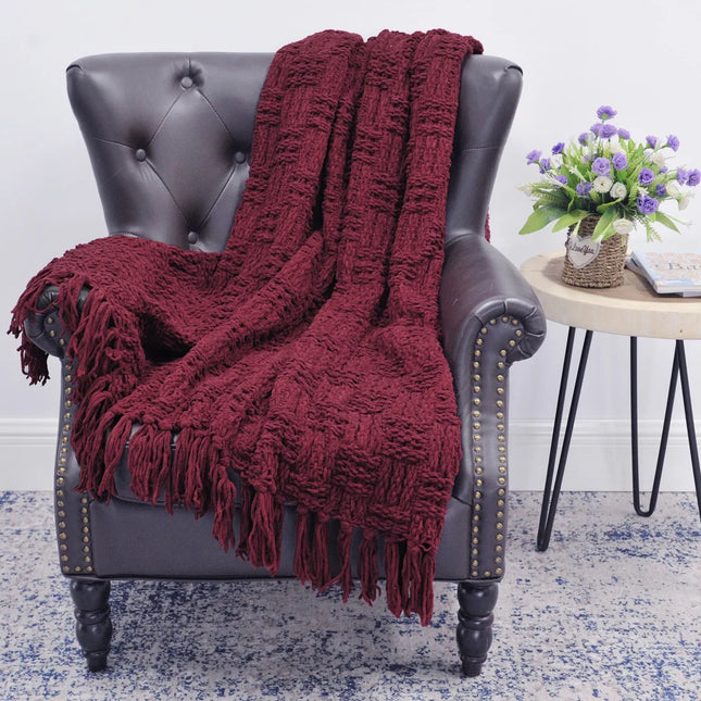 Cable Knitted Couch Cover Throw Blanket Soft Cozy Sofa Protector Cover