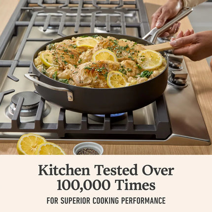 Hard Anodized Nonstick 5 Qt Sauté Pan with Lid Durable Cookware