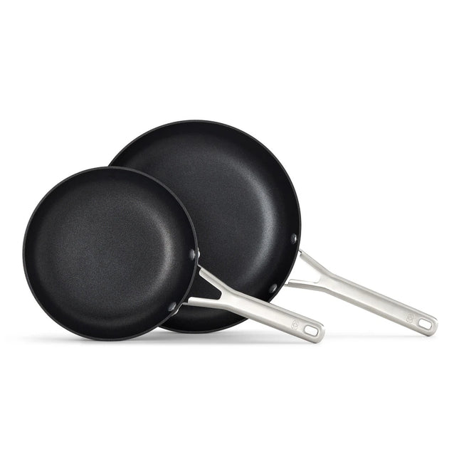 Nonstick Frying Pan Set 8" 10" Hard Anodized Durable Cookware Set