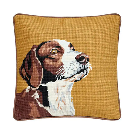Camp Wandawega Hunting Dog Needlepoint Pillow 14 Inch Square