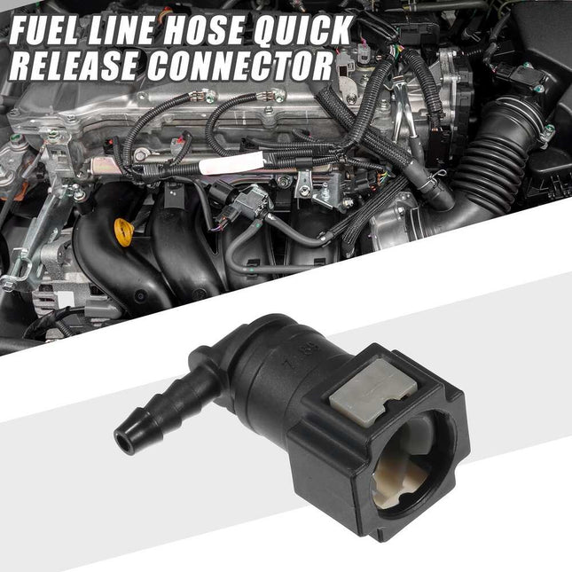 2PCS 90° Car Fuel Line Hose Quick Release Connectors, Gray Plastic Fittings