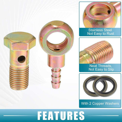 Car Oil Cooler Screw Ball Head Adapter, M12x1.25 Turbo Brake Line Fitting Kit