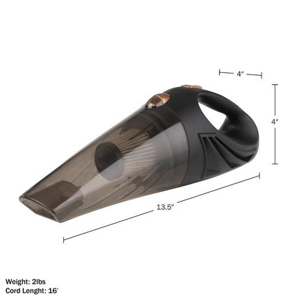 12V High Power Car Vacuum Handheld with 16ft Cord and Travel Case