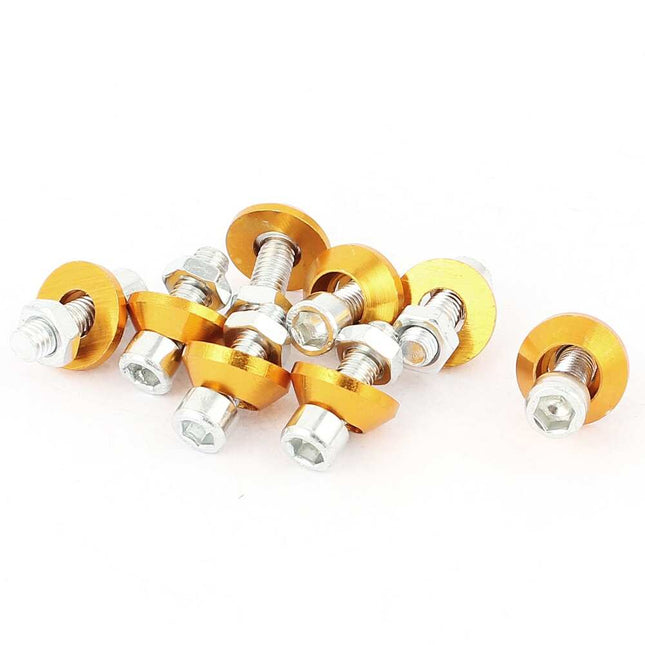 8PCS Car License Plate Frame Hex Head Bolts Fasteners, Red, Vehicle Plate Screws