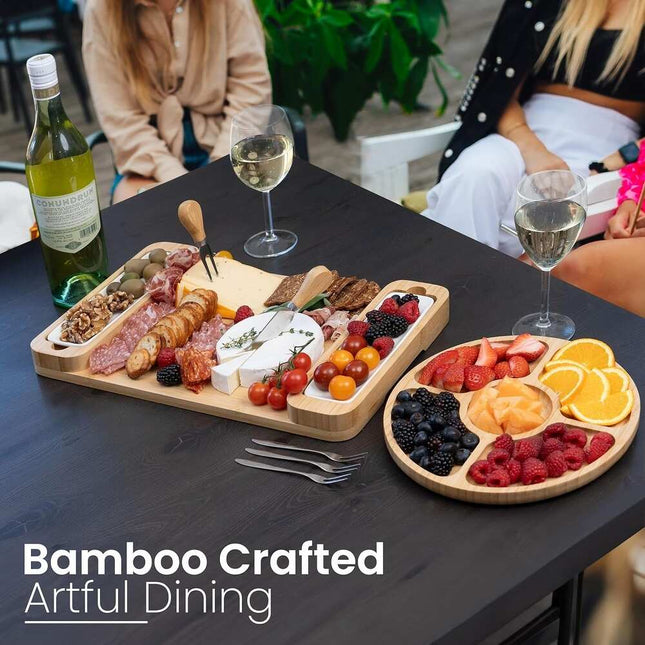 Charcuterie Board Gift Set – Large Bamboo Cheese & Serving Tray