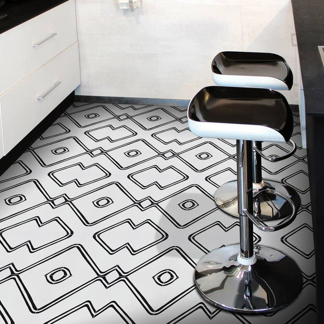 Handmade Chawen White & Black Tiles – Elegant Moroccan Design