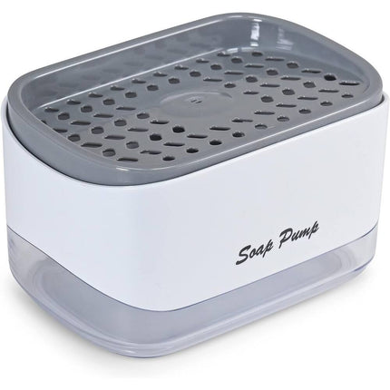 Dish Soap Dispenser with Sponge Holder Kitchen Sink Pump Organizer