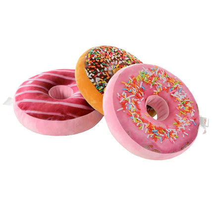 Reversible Plush Donut Throw Pillow Soft Cute Cushion for Sofa Bed Decor