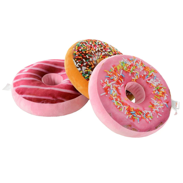 Reversible Plush Donut Throw Pillow Soft Cute Cushion for Sofa Bed Decor