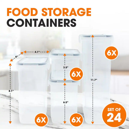 24-Piece Airtight Food Storage Containers Set for Pantry Organization