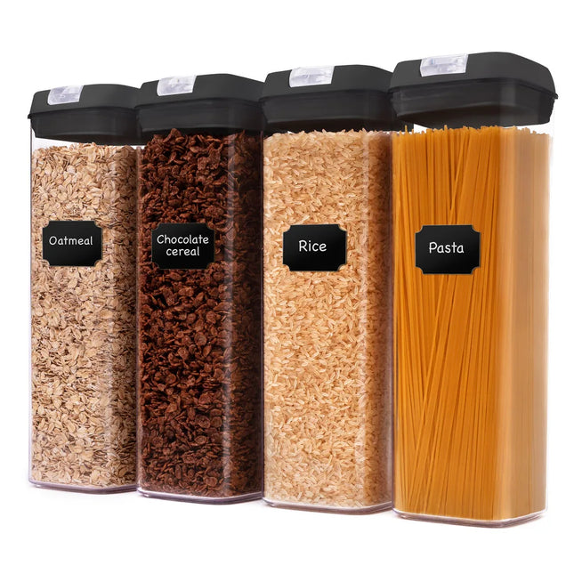 4-Piece Uniform Food Storage Container Set Airtight Kitchen Canisters