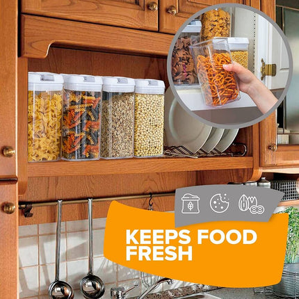 6-Piece Uniform Size Airtight Food Storage Containers with Lids Set