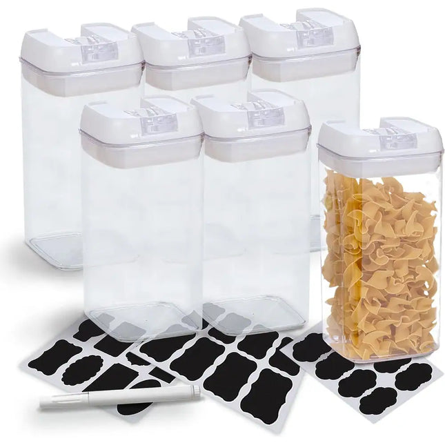 6-Piece Uniform Size Airtight Food Storage Containers with Lids Set
