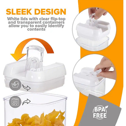 6-Piece Uniform Size Airtight Food Storage Containers with Lids Set
