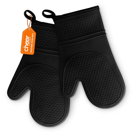 Set of 2 Silicone Oven Mitts – Soft Cotton Lining, Heat-Resistant