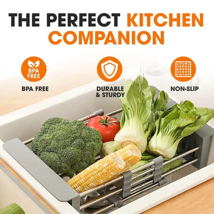 Sink Strainer & Drying Rack – Over-the-Sink, Expandable & Durable