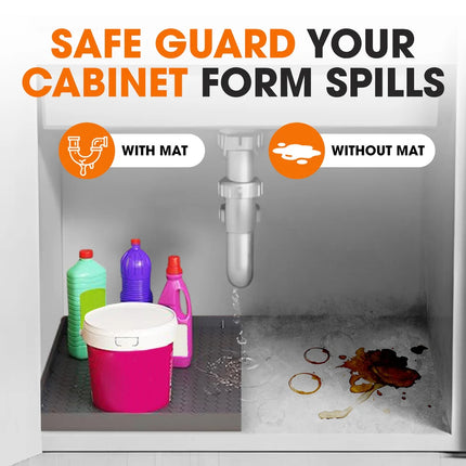 Waterproof Silicone Under-Sink Mat – Raised Edges for Spill Protection