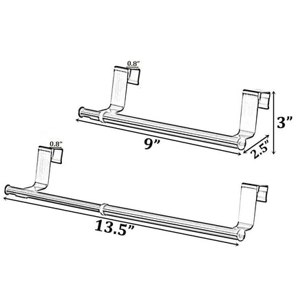 Chrome Over the Door Extendable Towel Holder Rack Kitchen Bathroom Organizer