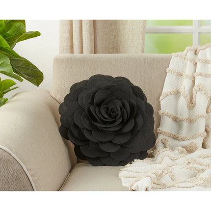Elegant Textured Decorative Flower Throw Pillow – Colorful Accent