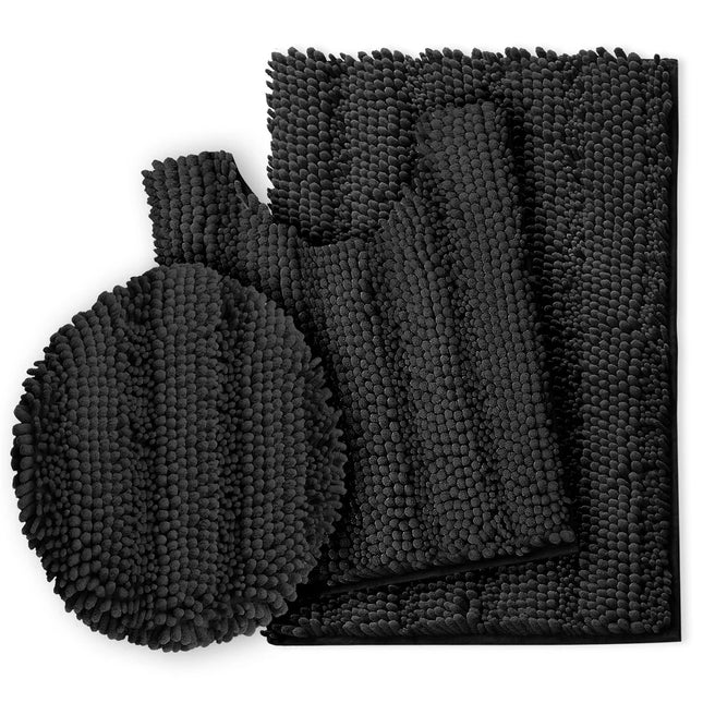 Empyrean Chenille Bath Mat Set Extra Soft Non-Slip Fast Drying Bath Rug
