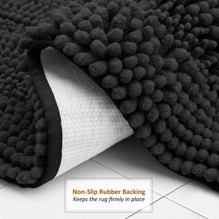 Empyrean Chenille Bath Mat Set Extra Soft Non-Slip Fast Drying Bath Rug