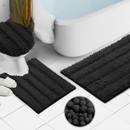 Empyrean Chenille Bath Mat Set Extra Soft Non-Slip Fast Drying Bath Rug