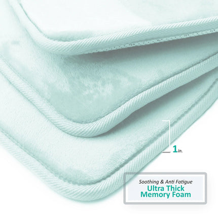 2 Pack Ultra Soft Bathroom Rugs Velvet Memory Foam Non-Slip Bath Mats Set