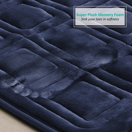 Empyrean Ultra Soft Non-Slip Waffled Velvet Memory Foam Bath Mat Teal Small