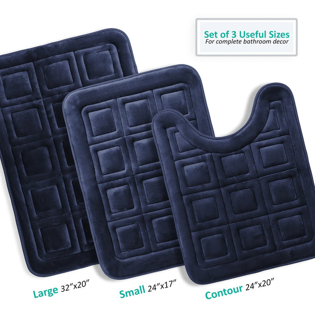 Empyrean Ultra Soft Non-Slip Waffled Velvet Memory Foam Bath Mat Teal Small