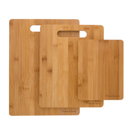 3-Piece Bamboo Cutting Board Set Eco-Friendly Chopping & Serving Boards