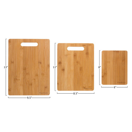 3-Piece Bamboo Cutting Board Set Eco-Friendly Chopping & Serving Boards