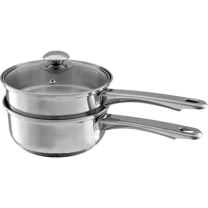 6 Cup Double Boiler and 1.5 Quart Saucepan Stainless Steel Combo Set