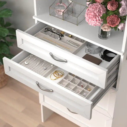 3-Piece Gray Velvet Jewelry Tray Set – Stylish Storage Solution